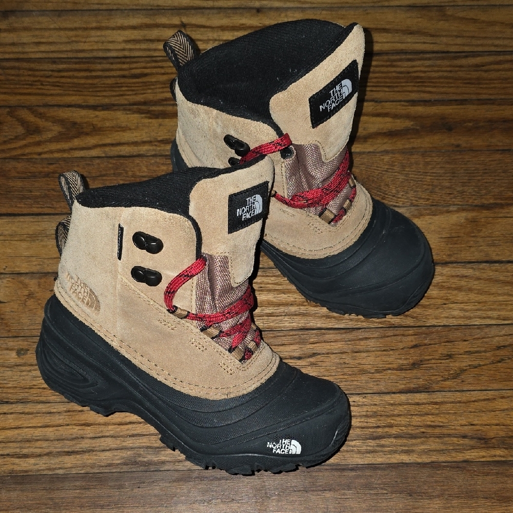 The North Face Beige and Black Snow Boots